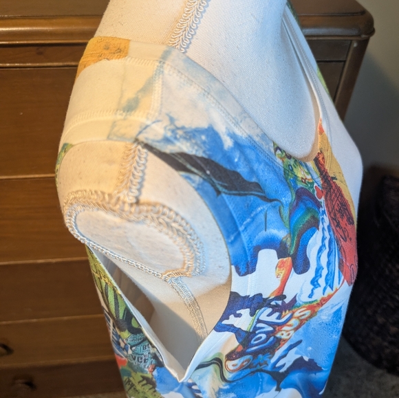 Inoah Sleeveless Wearable Art Graphic Print Knit Dress - Picture 9 of 12